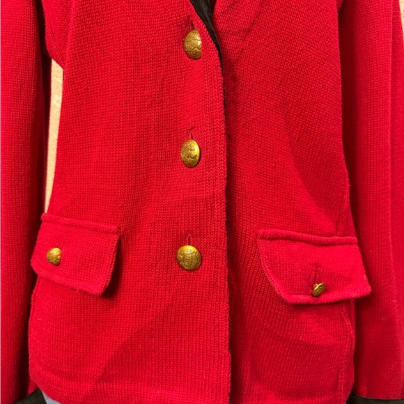 Lauren Ralph Lauren Red Velvet Trim Blazer P/L - Picture 4 of 9
